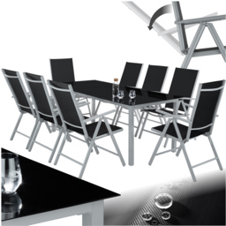 tectake Pompeii 8 Seater Silver Adjustable Garden Table and Chair Set - Wilko - thumbnail 3