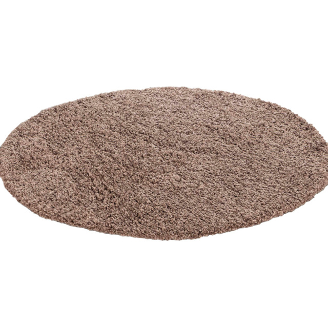 Desire Rugs Oxford Dark Round Beige Plain Shaggy Rug 120 x 120cm - D.Beige - Wilko - image 1