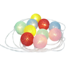 ValueLights 10 Multicolour LED Cotton Balls String Lights - Size: 144 x 4 x 5cm - Wilko - thumbnail 3