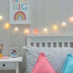 ValueLights 10 Multicolour LED Cotton Balls String Lights - Size: 144 x 4 x 5cm - Wilko