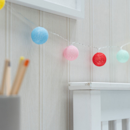 ValueLights 10 Multicolour LED Cotton Balls String Lights - Size: 144 x 4 x 5cm - Wilko - thumbnail 5