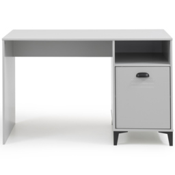 Julian Bowen Lakers Single Drawer Locker Desk Metal Effect and Grey Lacquer - Size: 55 x 120 x 75cm - Black - Wilko - thumbnail 4