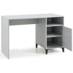 Julian Bowen Lakers Single Drawer Locker Desk Metal Effect and Grey Lacquer - Size: 55 x 120 x 75cm - Black - Wilko - thumbnail 5