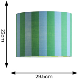 ValueLights Callie Colour Clash Blue and Green Striped Fabric Large Drum Lamp Shade - Size: 22 x 29.5 x 29.5cm - Multi - Wilko - thumbnail 6