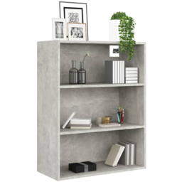 vidaXL 3 Open Shelf Concrete Grey Hanging Wall Cabinet - Size: 90 x 69.5 x 32.5cm - Wilko - thumbnail 4