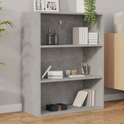 vidaXL 3 Open Shelf Concrete Grey Hanging Wall Cabinet - Size: 90 x 69.5 x 32.5cm - Wilko