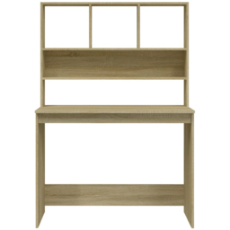 vidaXL 4 Shelf Study Desk Sonoma Oak - Size: 148 x 102 x 45cm - Brown - Wilko - thumbnail 5