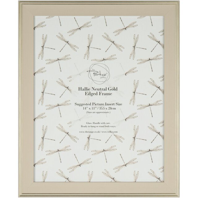 Hallie Neutral Gold Edged Frame Neutral 14 x 11in - Wilko - image 1