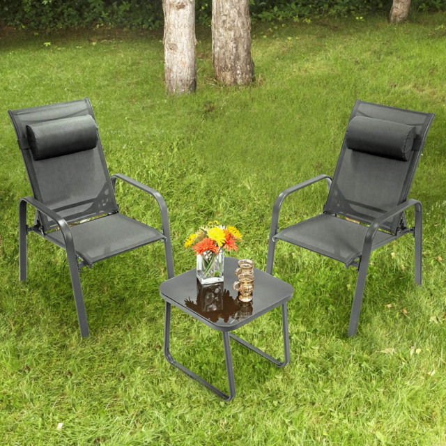 Costway 2 Seater Patio Bistro Set Grey - Wilko - image 1