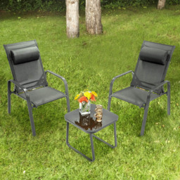 Costway 2 Seater Patio Bistro Set Grey - Wilko - thumbnail 1