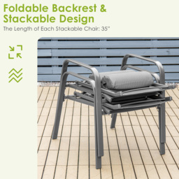 Costway 2 Seater Patio Bistro Set Grey - Wilko - thumbnail 6