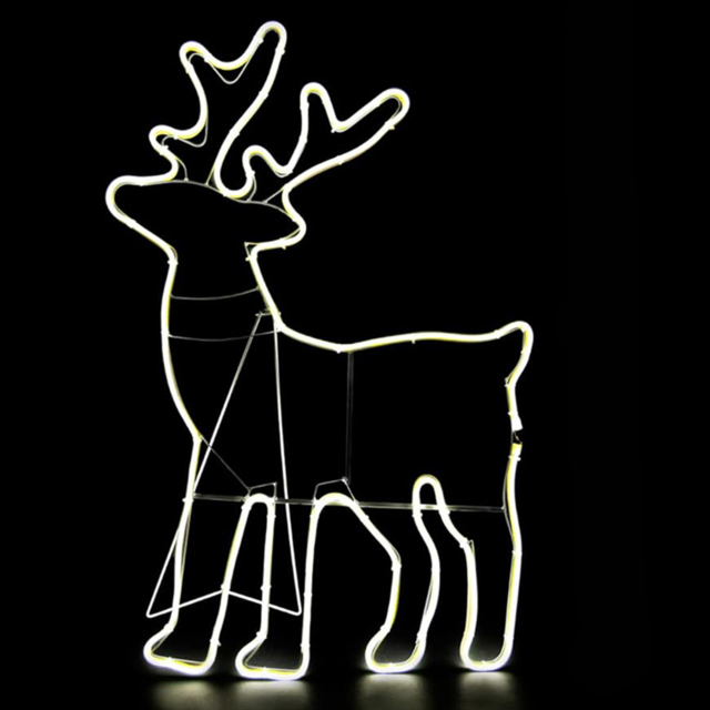 Shatchi Cool White LED Standing Reindeer Neon Rope Silhouette - Size: 89 x 50 x 6.6cm - Wilko - image 1