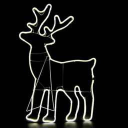 Shatchi Cool White LED Standing Reindeer Neon Rope Silhouette - Size: 89 x 50 x 6.6cm - Wilko