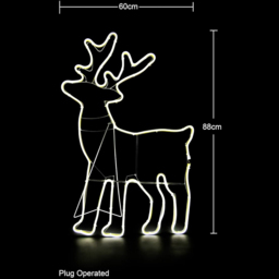 Shatchi Cool White LED Standing Reindeer Neon Rope Silhouette - Size: 89 x 50 x 6.6cm - Wilko - thumbnail 5