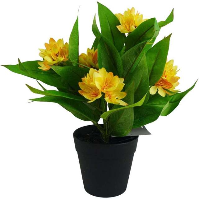 Leaf Yellow Flower Freesia Artificial Plant 18cm - Size: 18 x 25 x 25cm - Wilko - image 1