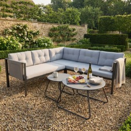 Sicily 4 Seater Grey Garden Corner Lounge Set - Wilko - thumbnail 4