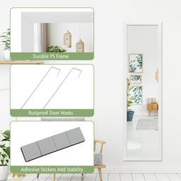 Costway White Full Length Over the Door Mirror - Size: 119.4 x 43.2 x 7.62cm - Wilko - thumbnail 7