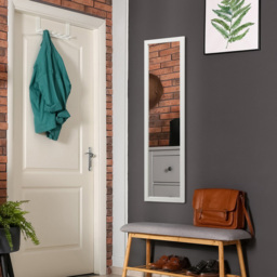 Costway White Full Length Over the Door Mirror - Size: 119.4 x 43.2 x 7.62cm - Wilko - thumbnail 3