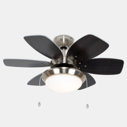 ValueLights Spitfire Brushed Chrome Reversible Ceiling Fan with Light 30 inch - Size: 38 x 76 x 76cm - Silver - Wilko - thumbnail 6