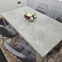 Kosy Koala 4 Seater Grey Stone Effect Velvet Dining Set - Wilko - thumbnail 7
