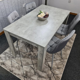 Kosy Koala 4 Seater Grey Stone Effect Velvet Dining Set - Wilko - thumbnail 3