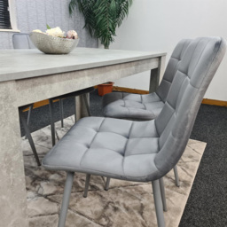 Kosy Koala 4 Seater Grey Stone Effect Velvet Dining Set - Wilko - thumbnail 5