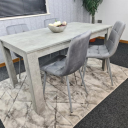 Kosy Koala 4 Seater Grey Stone Effect Velvet Dining Set - Wilko - thumbnail 4
