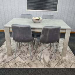 Kosy Koala 4 Seater Grey Stone Effect Velvet Dining Set - Wilko - thumbnail 1