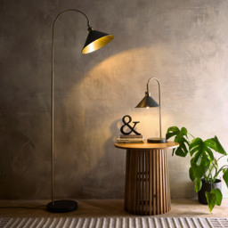 Kliving Derby Antique Brass Floor Lamp - Size: 165 x 30 x 45cm - Gold - Wilko - thumbnail 4