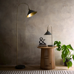 Kliving Derby Antique Brass Floor Lamp - Size: 165 x 30 x 45cm - Gold - Wilko - thumbnail 3