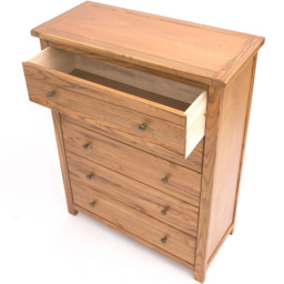 Cabinet Bits Trivento 5 Drawer Brown Brass Knob Chest of Drawers - Wilko - thumbnail 6