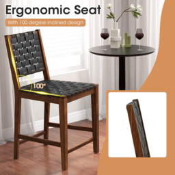 Costway Brown Woven Bar Stool Set of 2 - Multi - Wilko - thumbnail 6