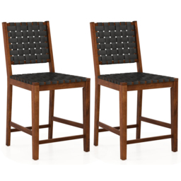 Costway Brown Woven Bar Stool Set of 2 - Multi - Wilko - thumbnail 3