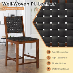 Costway Brown Woven Bar Stool Set of 2 - Multi - Wilko - thumbnail 7
