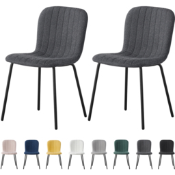 Bella Set of 2 Dark Grey Teddy Faux Fur Stitched Design Dining Chairs - MCC - Wilko - thumbnail 7