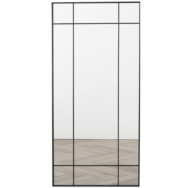 Aion Industrial Black Framed Window Mirror 170 x 80cm - Home Garden Direct - Wilko - image 1