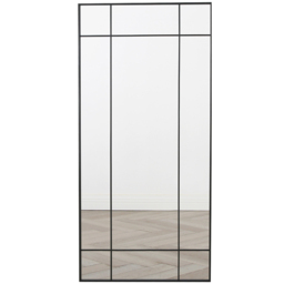 Aion Industrial Black Framed Window Mirror 170 x 80cm - Home Garden Direct - Wilko