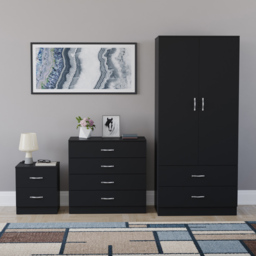Vida Designs Riano Black 3 Piece Bedroom Furniture Set - Wilko - thumbnail 3