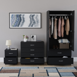 Vida Designs Riano Black 3 Piece Bedroom Furniture Set - Wilko - thumbnail 4