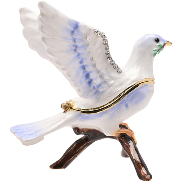 The Seasonal Gift Co Blue Dove Treasured Trinkets - Size: 7.5 x 6.5 x 6.5cm - White - The Seasonal Gift Co. - Wilko - image 1