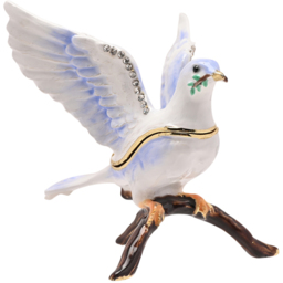 The Seasonal Gift Co Blue Dove Treasured Trinkets - Size: 7.5 x 6.5 x 6.5cm - White - The Seasonal Gift Co. - Wilko - thumbnail 3