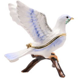 The Seasonal Gift Co Blue Dove Treasured Trinkets - Size: 7.5 x 6.5 x 6.5cm - White - The Seasonal Gift Co. - Wilko - thumbnail 1