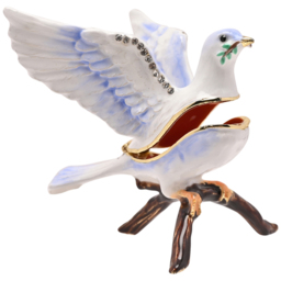The Seasonal Gift Co Blue Dove Treasured Trinkets - Size: 7.5 x 6.5 x 6.5cm - White - The Seasonal Gift Co. - Wilko - thumbnail 4