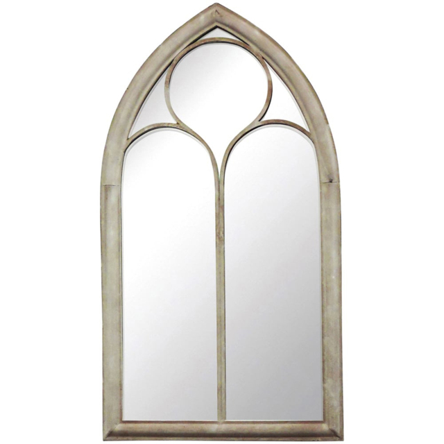 Charles Bentley Sand Gothic Chapel Outdoor Garden Mirror 112 x 61cm - Brown - Wilko - image 1