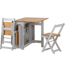 Seconique Santos Butterfly 4 Seater Dining Set Slate Grey Distressed Waxed Pine - Wilko - thumbnail 5