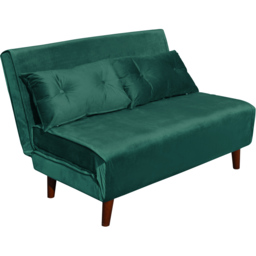 Portland Double Sleeper Green Velvet Sofa Bed - Size: 2 Seater - Wilko - thumbnail 3