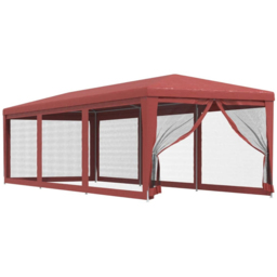 vidaXL 3 x 9m Red Foldable Party Tent with 8 Mesh Sidewalls - Wilko - thumbnail 3