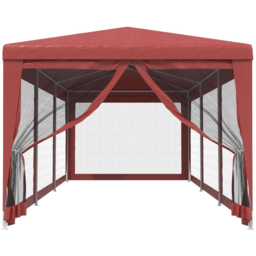 vidaXL 3 x 9m Red Foldable Party Tent with 8 Mesh Sidewalls - Wilko - thumbnail 4