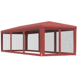 vidaXL 3 x 9m Red Foldable Party Tent with 8 Mesh Sidewalls - Wilko - thumbnail 6