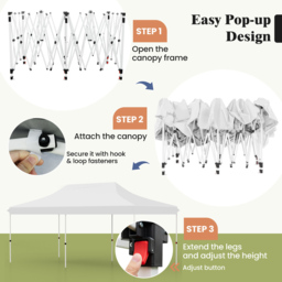 Costway 3 x 6m White Canopy Tent with Carry Bag - Wilko - thumbnail 5
